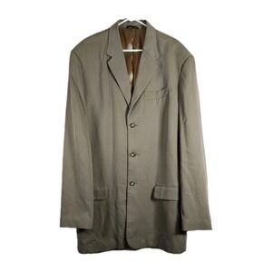 Axis 3XT Green 100% Silk Men's Jacket Blazer Lined Pocket Long Sleeve Lined EUC